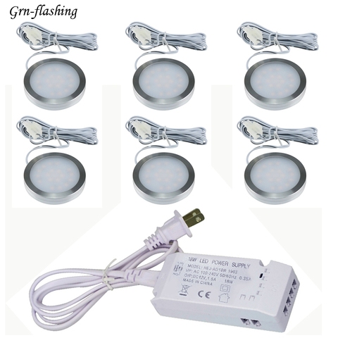 6pcs LED Under Cabinet light with 12V power driver 1 to 6 lamps indoor lamps For home shop Cupboard Closet Kitchen lighting ► Photo 1/6