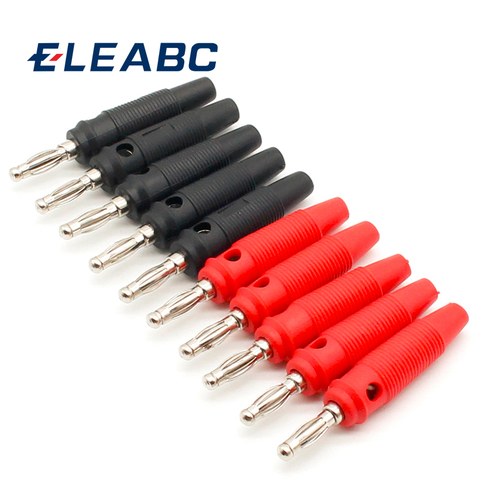 10Pcs/lot Red and Black 4mm Solderless Side Stackable Banana Plug ► Photo 1/5