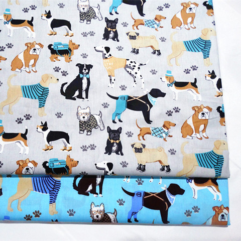 Fabric breathable cotton twill in hand sewing cotton twill fabric for  baby bedding home textile printed dogs ► Photo 1/1