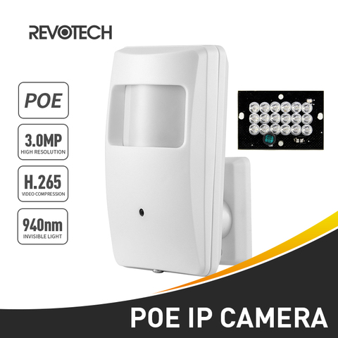 POE 940nm Invisible IR 3MP PIR IP Camera H.265 1296P / 1080P LED Indoor Security CCTV System Video Surveillance HD Mini Cam P2P ► Photo 1/6