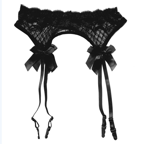 Sheer Lace Ligas Sexy Top Thigh Highs Garter Belt Stockings Bondage Lingerie Garter Belt Suspender Set ► Photo 1/6