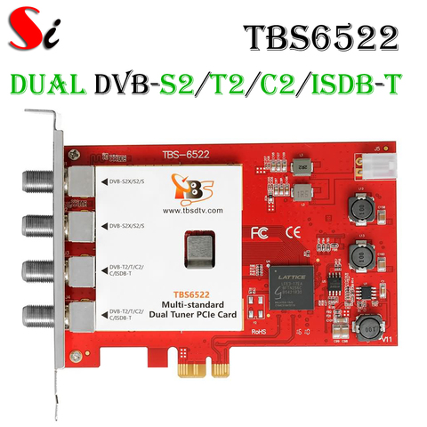 TBS 6522 DVB-S2X/S2/S/T2/T/C2/C/ISDB-T Multi-standard Dual TV Tuner PCI-e Card ► Photo 1/1