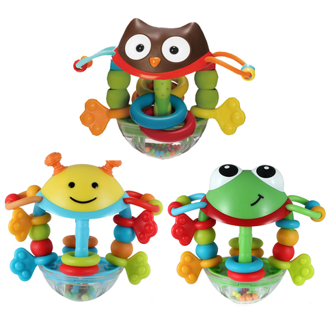 Baby Toys 6 12 13 24 Months Cartoon Baby Rattles Teether Toys for Toddler Infant Baby Boy Girl Toys Brinquedos Para Bebe Oyuncak ► Photo 1/6