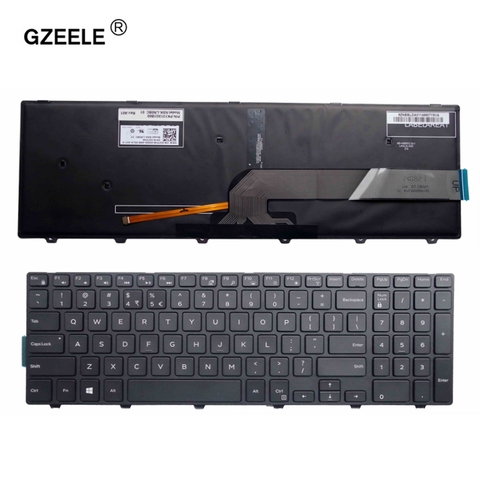 GZEELE For Dell Inspiron 15 5000 Series 15 5551 5552 5555 5558 5559 7559 keyboard US layout black color with backlit keyboard ► Photo 1/4