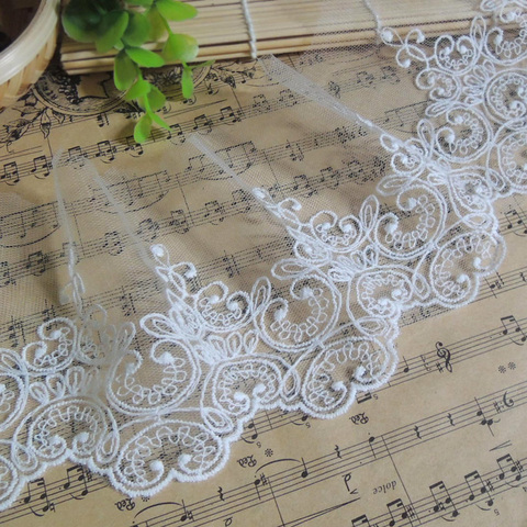 1Yard/lot Width:9.5cm White Black cotton embroidered mesh lace Garment lace trims trimmings DIY Sewing accessories ► Photo 1/6