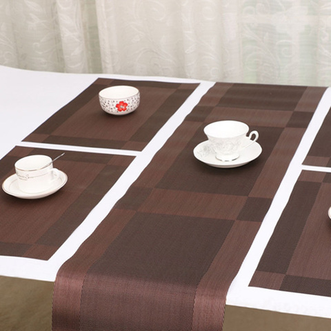 Modern PVC Table Runner 30x135cm Dining Table Mat Waterproof Non-slip Pads Placemat Geometric Home Decor Wedding camino de mesa ► Photo 1/6