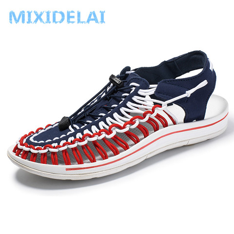 MIXIDELAI Summer Big Size 47 Men Sandals Fashion Handmade Weaving Design Breathable Casual Beach Shoes Outdoor Sandals For Men ► Photo 1/6