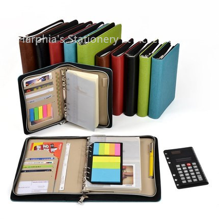A5 A6 spiral loose leaf refillable travel journal mini document bag file  folder portfolio brief case with zipper calculator - Price history & Review, AliExpress Seller - Harphia BeLoved Store