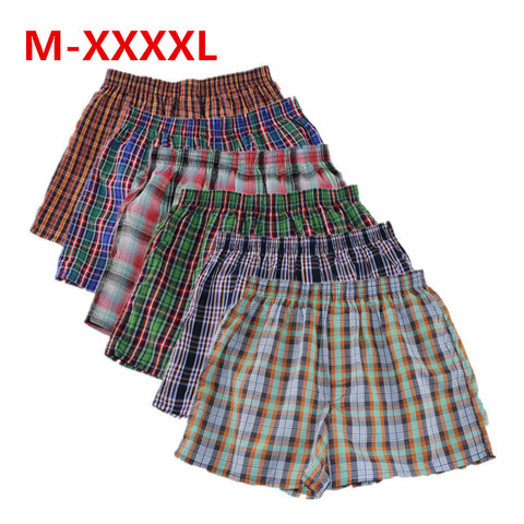 Shanboer 4PCS/lot Mens Underwear Boxers Loose Shorts Men'S Panties Cotton male Large classic Plaid Arrow Pants Plus Size 4XL ► Photo 1/6