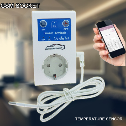 SC1 16A GSM Socket Outlet Remote Control Power Switch Temperature Sensor Smart Home Relay Controller SMS App ► Photo 1/6
