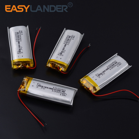 Rechargeable 3.7V 1000mAh Lipo Battery 102050 Lithium Polymer Li-polymer Battery With PCB MP3 player GPS Bateria dvr advocam ► Photo 1/6