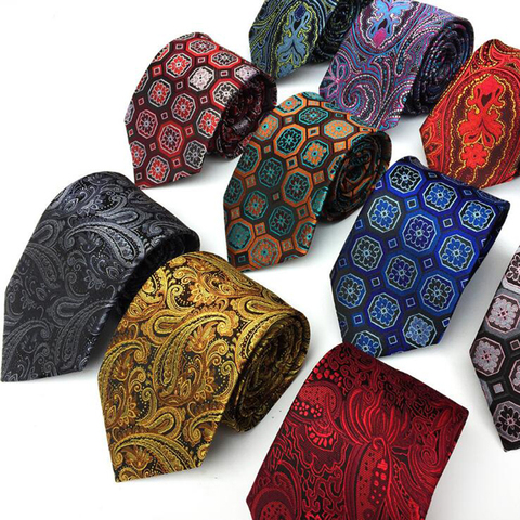 Ricnais New Design Mens Tie Luxury Man Floral Paisley Neckties Hombre 8 cm Gravata Tie Classic Business Casual Tie For Wedding ► Photo 1/6