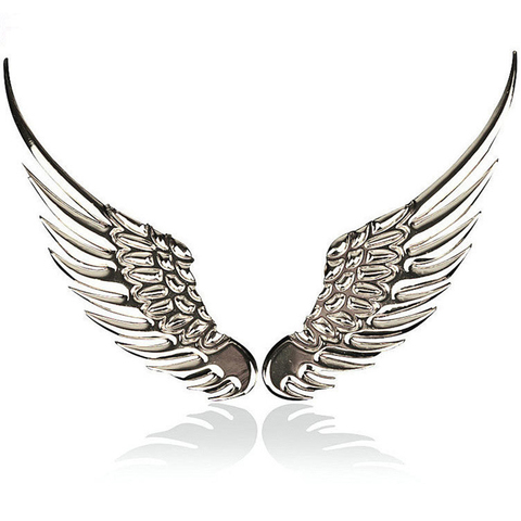 3D dimensional Alloy Metal car stickers Angel Hawk Wings Emblem Badge Decal Car Logo Sticker golden silver color optional 1pair ► Photo 1/3