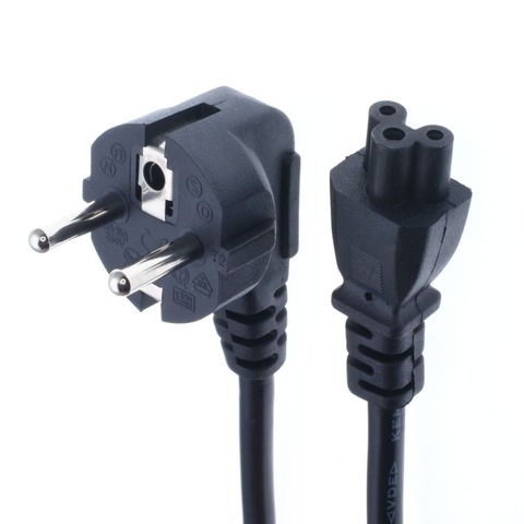 5ft C5 Cloverleaf Lead to EU 2 Pin AC EU Plug Power Cable Lead Cord PC Monitor ► Photo 1/6