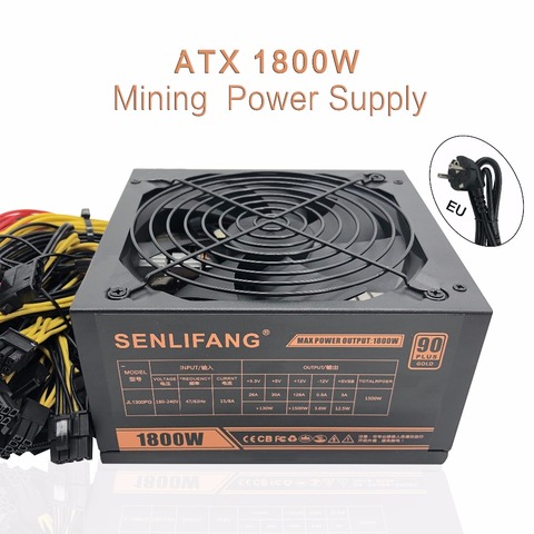 New original Gold POWER 1800W Ethereum ETH power supply for R9 380 RX 470 RX480 6 GPU CARDS 6 months  warranty free shipping  ► Photo 1/1