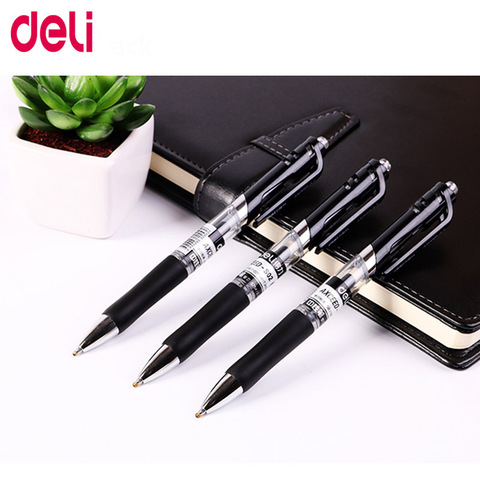 Deli 3PCS Gel pen 3 Pcs 0.7mm Office supplies Stationery gel pens for students writing Black High quality gel pen refills ► Photo 1/6