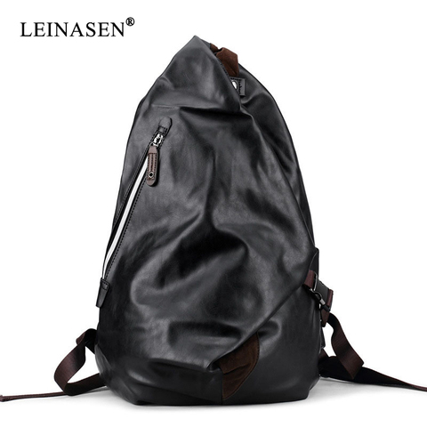 Brand Mens soft pu Leather Backpack For Travel Casual Men Daypacks Leather Travle Backpack mochila Black School Backpacks ► Photo 1/6