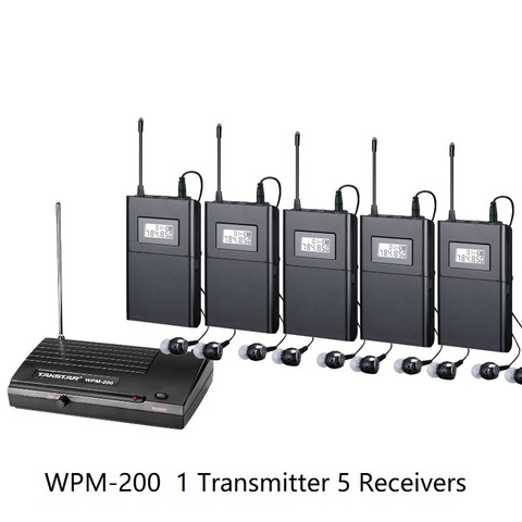 Takstar wpm-200/wpm200 UHF Wireless Monitor System use for recording studio/on-stage Monitoring 1 Transmitter+5 Receivers ► Photo 1/5