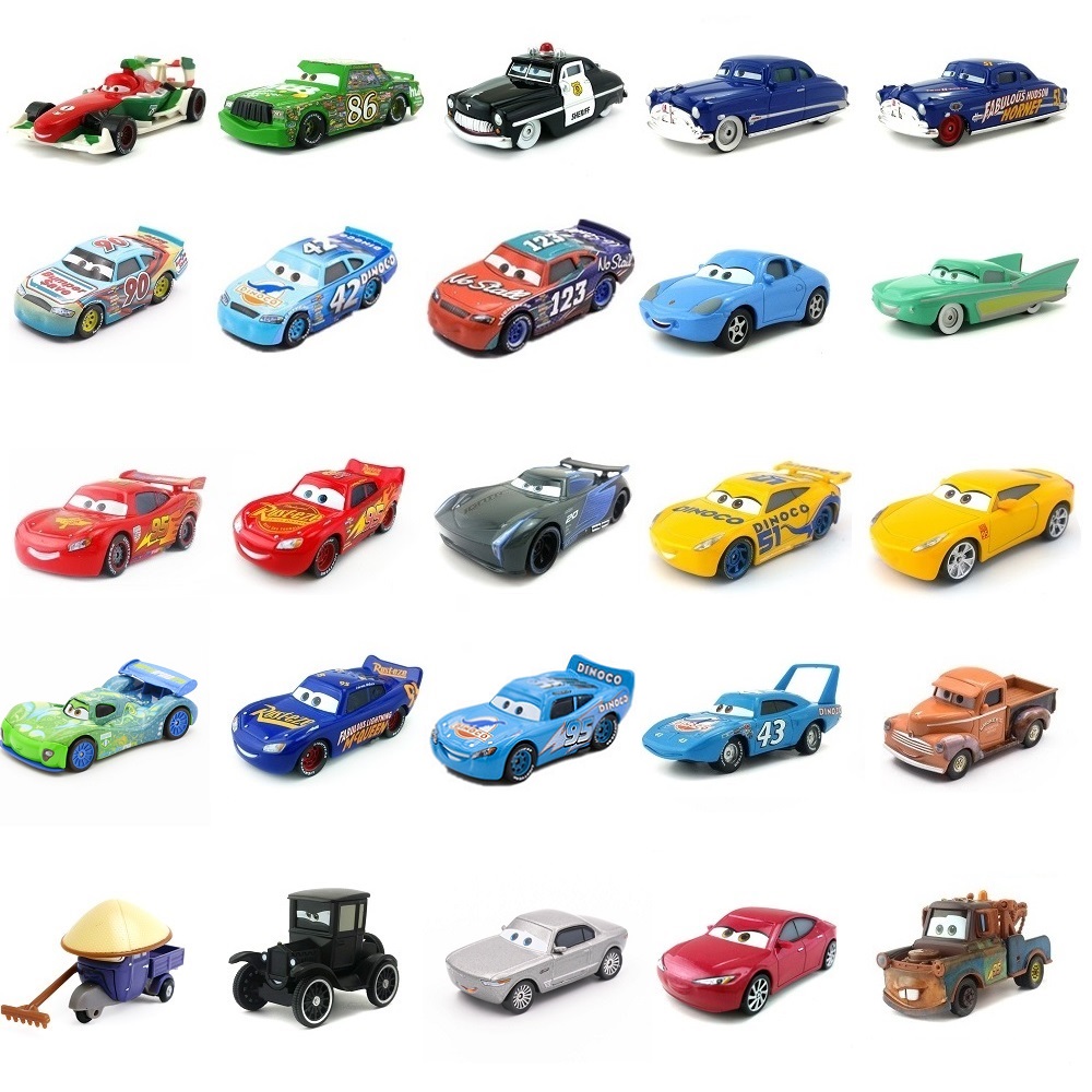 Disney Pixar Cars McQueen Mater Jackson Storm Ramirez 1:55 Diecast Toy Car Model 