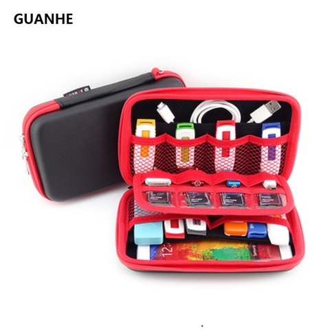 GUANHE  Carry external hard drive Case Organiser Small, Multiple USB Sticks, Memory Cards, Cables & Smart Mobile Phone Cables ► Photo 1/4