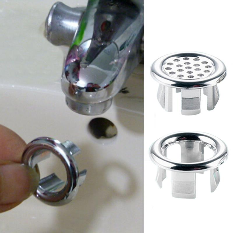 2 Pcs Sink Round Ring Overflow Spare Cover Tidy Chrome Trim Bathroom Ceramic Basin Overflow Ring Bathroom Replace Accessories ► Photo 1/6