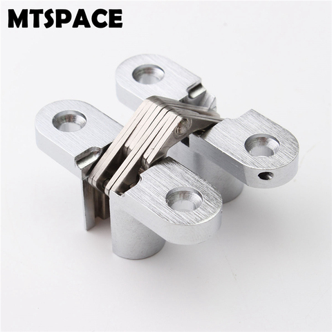 MTSPACE Durable 1pcs 304 Stainless Steel Hidden Hinges Invisible Concealed Cross Door Hinge Bearing 20KG With Screw 13x45mm ► Photo 1/1