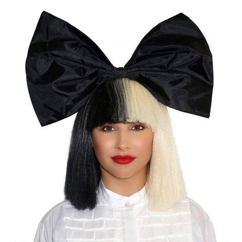 Buy Online Sia Wig Half Black Half Blonde Short Straight Flat Bangs Heat Resistant Synthetic Hair Cosplay Wigs Wig Cap Big Bowknowts Alitools