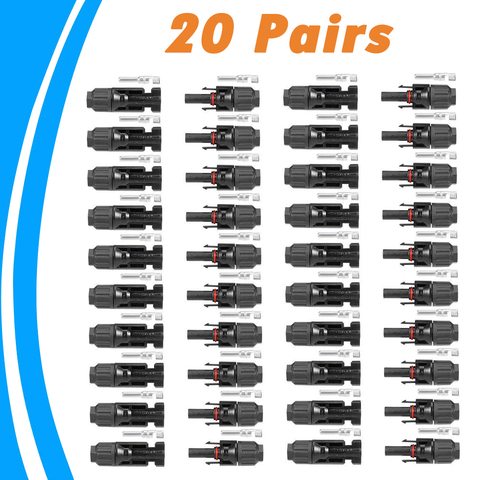 20 Pairs Solar Connector Male and Female  Solar Panel Connector for Solar Cable Suitable Cable Cross Sections 2.5mm2~6.0mm2 IP67 ► Photo 1/6