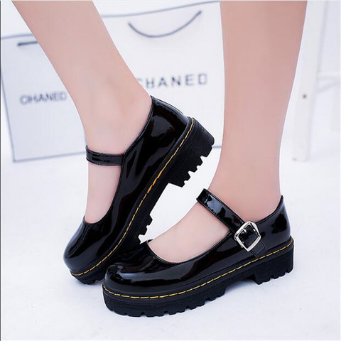 LoveLive  Student Lolita Shoes College Girl Shoes Commuter Uniform Shoes PU Leather Shoes A793 ► Photo 1/6