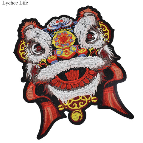 Lychee Life Large 25CM Dancing Lion Tiger Animal Patch  For Clothing Applique DIY Hat Coat Dress Accessories Cloth Sticker Anima ► Photo 1/4