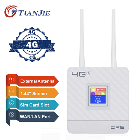 Unlocked 4G Router external antenna WiFi Hotspot Wireless 3G 4G Wifi router WAN LAN RJ45 Broadband CPE Router With Sim Card Slot ► Photo 1/6