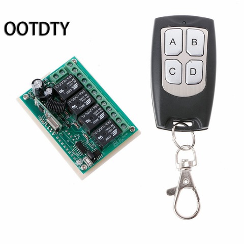 DC 12V 4CH Small Channel Wireless Remote Control Controller Radio Switch 433mhz 200m Transmitter Receiver ► Photo 1/6