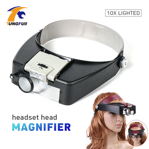 Tungfull Glasses Loupe Wearing Style With Led Light Magnifier Magnifying Glasses Loupe Glasses Magnifier With Led Reading Repair ► Photo 1/6