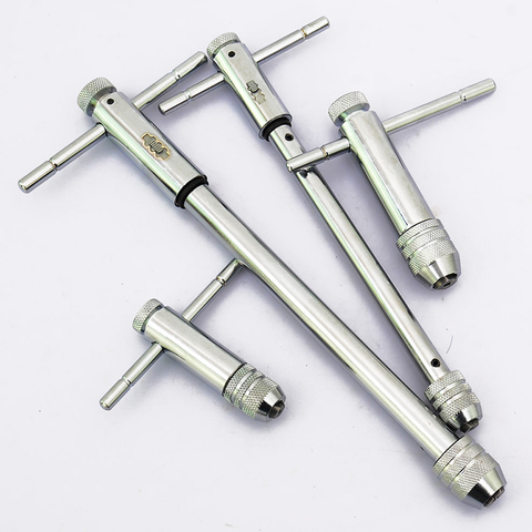 Adjustable M3-8 M5-12  T-Handle Ratchet Tap Wrench with M3-M8 Machine Screw Thread Metric Plug Tap Machinist Tool ► Photo 1/6