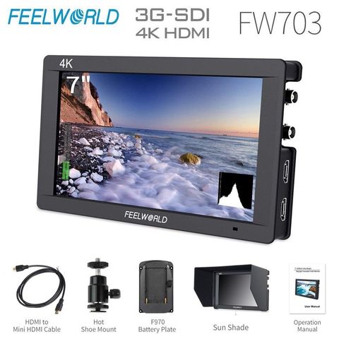 Feelworld FW703 3G SDI 4K HDMI Camera Field Monitor 7 Inch IPS Full HD 1920x1200 Portable DSLR Monitor for Sony Nikon Canon ► Photo 1/6