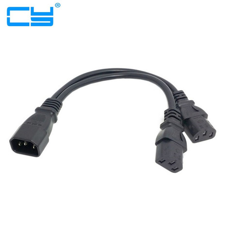 Power Y Type Splitter Adapter Cable Single IEC 320 C14 Male to Dual C13 Female Short Cord for Computer host display 35cm ► Photo 1/1