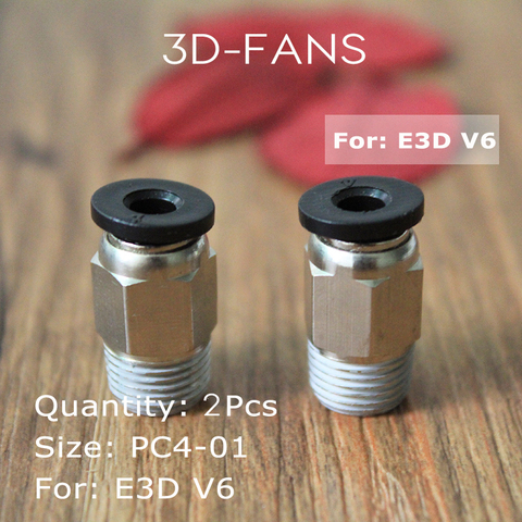 2Pcs Pneumatic Connector PC4-01 1.75mm 3mm PTFE Tube Quick Coupler For E3D V6 For J-head Fittings Reprap Hotend Fits 3D Printer ► Photo 1/1