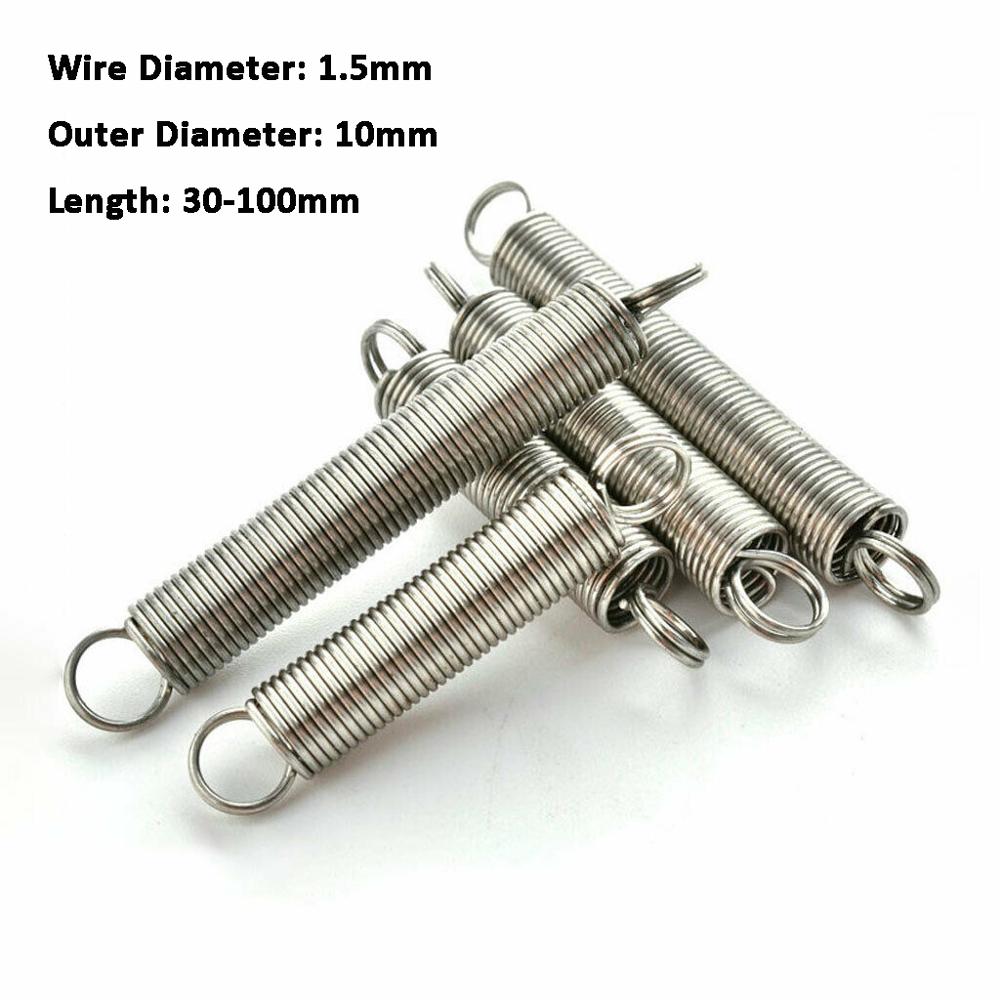 Expansion 304 Stainless Steel Hook Springs Extending Tension Spring Wire Dia 2mm 