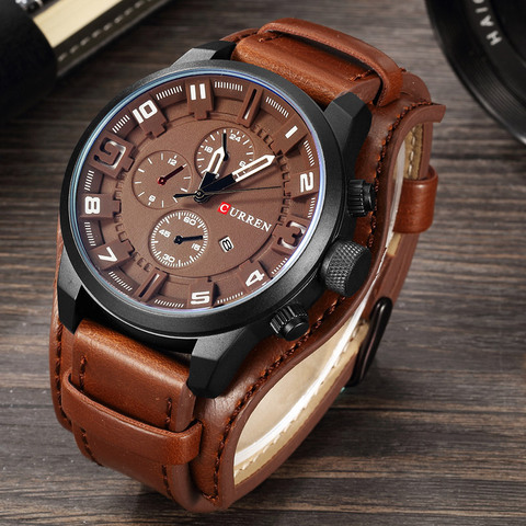 Curren 8225 Army Military Quartz Mens Watches Top Brand Luxury Leather Men Watch Casual Sport Male Clock Watch Relogio Masculino ► Photo 1/6