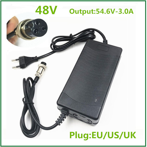 54.6V 3A Lithium Battery Charger for Electric Bike Scooter DC/XLR