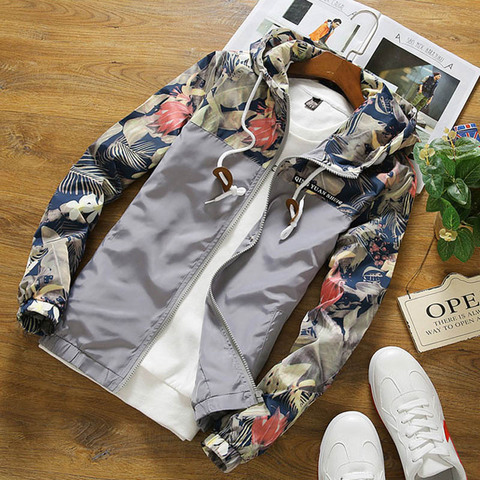 Fanco Windbreaker Women's Bomber Jacket Autumn Plus Size 4XL Causal Pocket Zipper Hooded Floral Loose Basic Coat Femal Outwear ► Photo 1/6