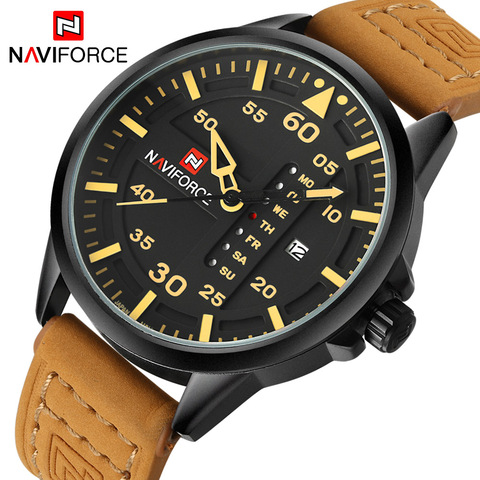 NAVIFORCE Luxury Brand Men Army Military Watches Men's Quartz Date Clock Man Leather Strap Sports Wrist Watch Relogio Masculino ► Photo 1/6