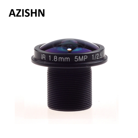 AZISHN Fisheye Lens CCTV Lens 5MP 1.8mm M12 180 degree Wide Viewing Angle F2.0 1/2.5