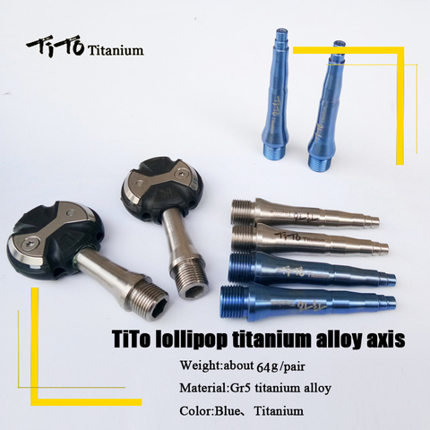 TiTo lollipop titanium alloy axis MTB road bike pedals light weight and durable cycling bicycle titanium pedals part axis ► Photo 1/6