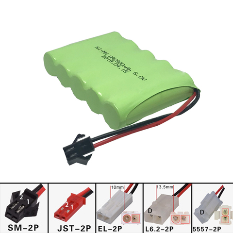 6V 2800mAh NI-MH Battery for RC Toy Electric toy security facilities electric toy AA battery 6 v battery group SM/EL-2P/JST/PlUG ► Photo 1/6