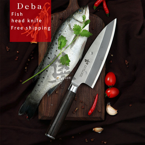 Japanese Deba Fish head knife Salmon knife Sashimi Sushi Cooking knife Germany imports 1.4116 steel ► Photo 1/4