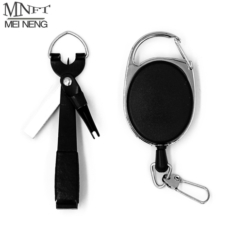 MNFT 1Pcs Quick Knot Tying Tool Fly Fishing Nipper Scissors Hook Sharpener with Zinger Retractor Hook Sharpener Fly Tying Tool ► Photo 1/6