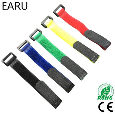 10pcs 8inch Self Adhesive Reusable Cable Tie Nylon Fastener Hook and Loop Strap Cord Ties PC TV Organizer 20cm Length 2cm Width ► Photo 1/6