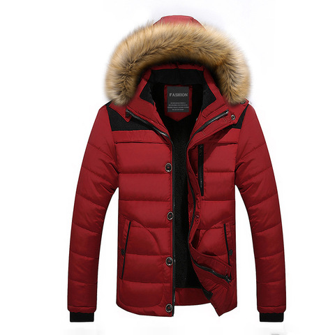 drop shipping men winter jackets with fur collar fashion keep warm parka homme LBZ11 ► Photo 1/6