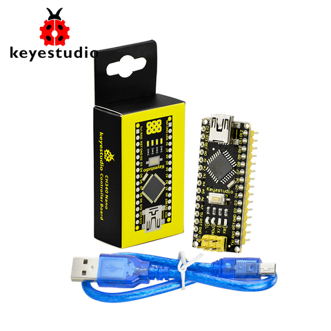 Free Shipping 1pcs Keyestudio CH340 Nano Controller Board + USB cable For Arduino DIY Programing ► Photo 1/6